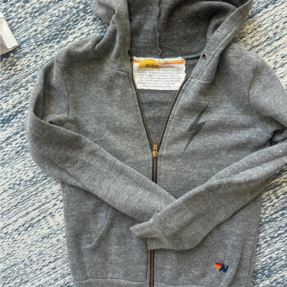 Aviator Nation Kids Hoodie bundle  in White, Gray, and Navy - Picture 4 of 5